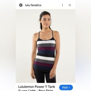 lululemon athletica Women's Striped Tank Top - Navy, White, Burgundy
